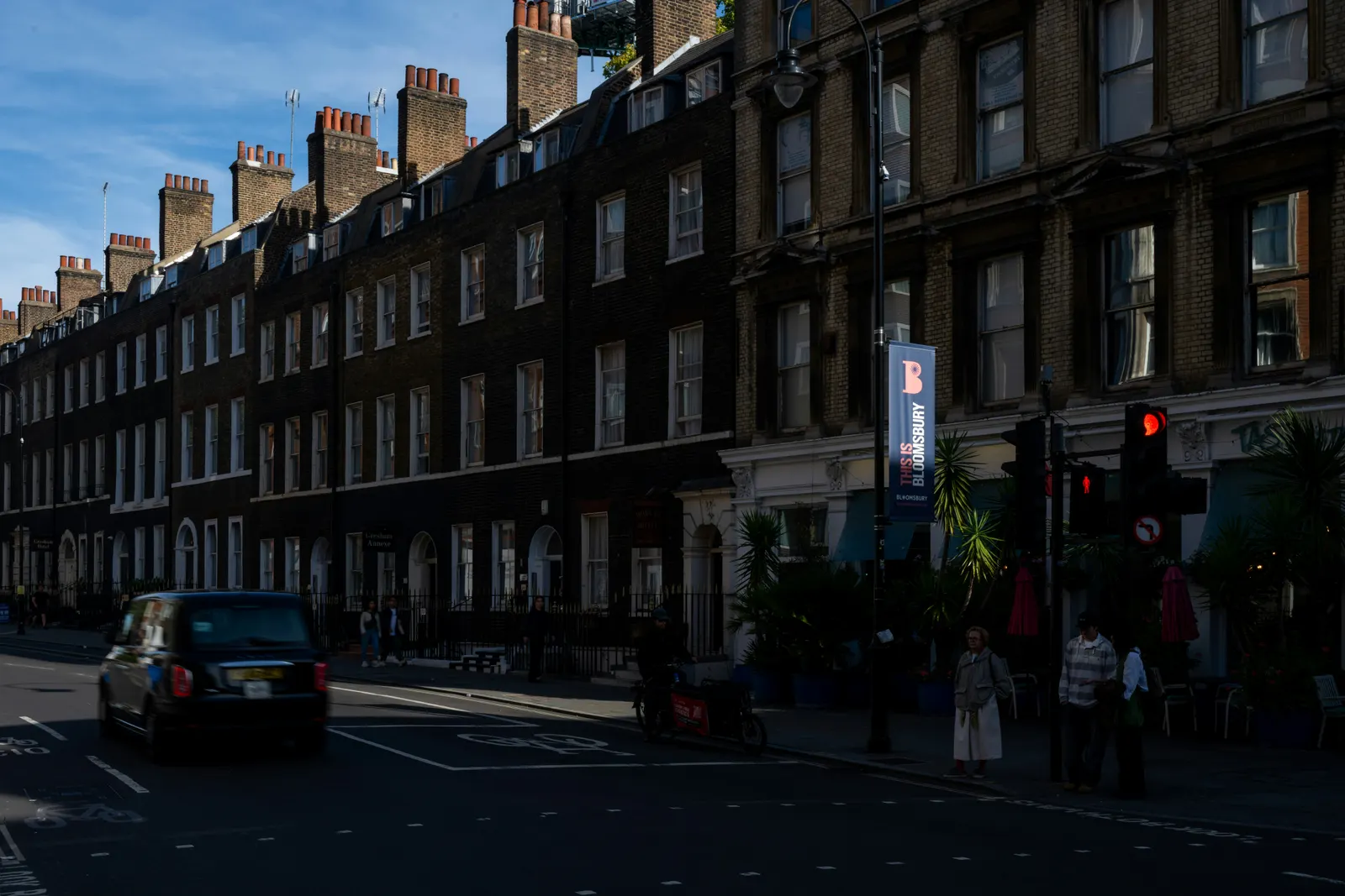 A quiet London street of brick houses